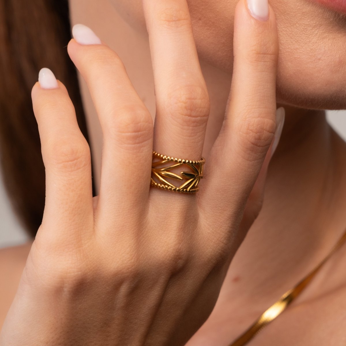 Ring Botanical Adjustable 18K Gold Plated in 18K gold-plated – Meiva ring view 6