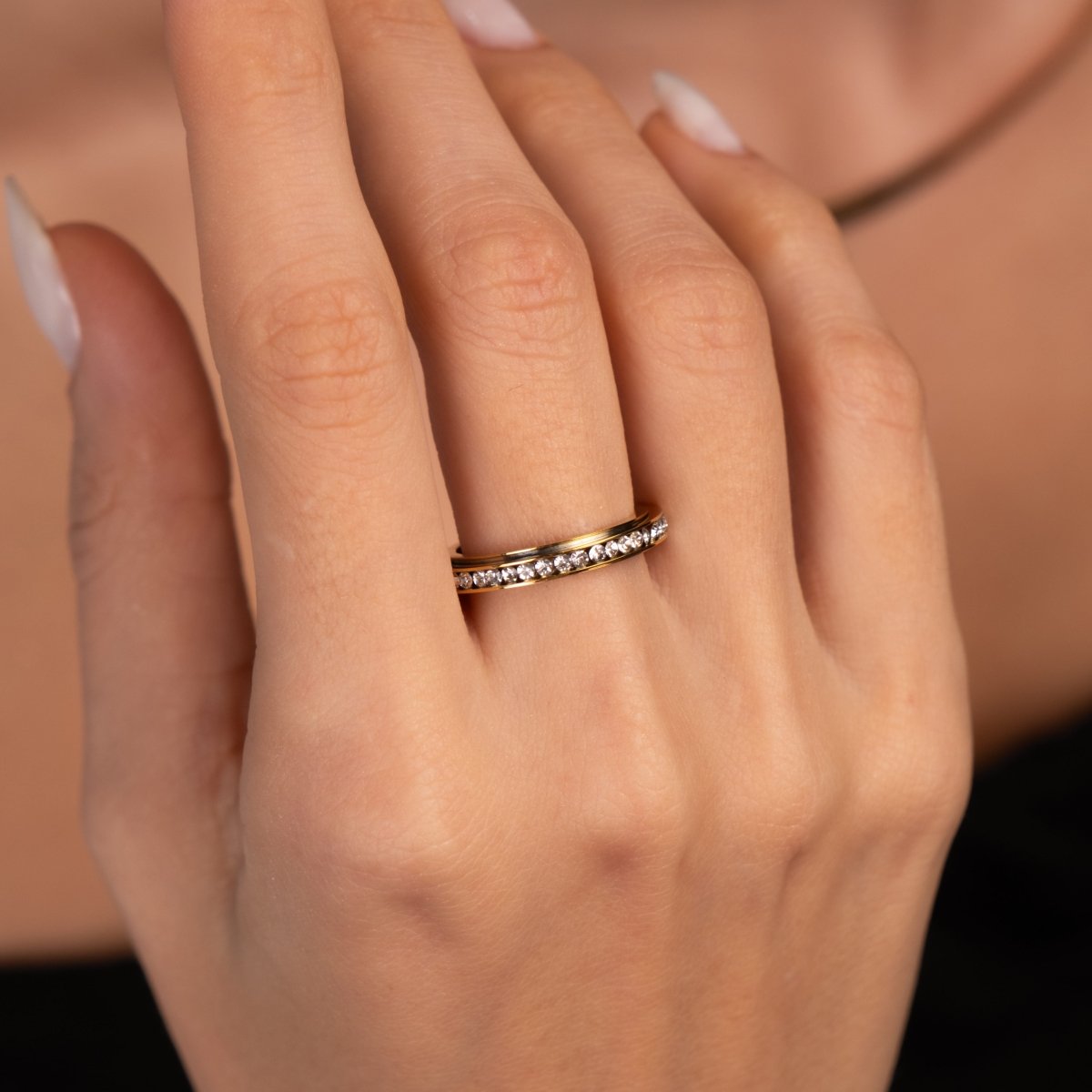 Ring Rotating Brilliant Gold Plated 18K in 18K gold-plated – Meiva ring view 4