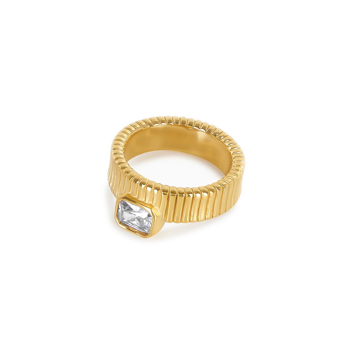 Ring Capri Crystal 18K Gold-Plated in 18K gold-plated, crystal – Meiva ring