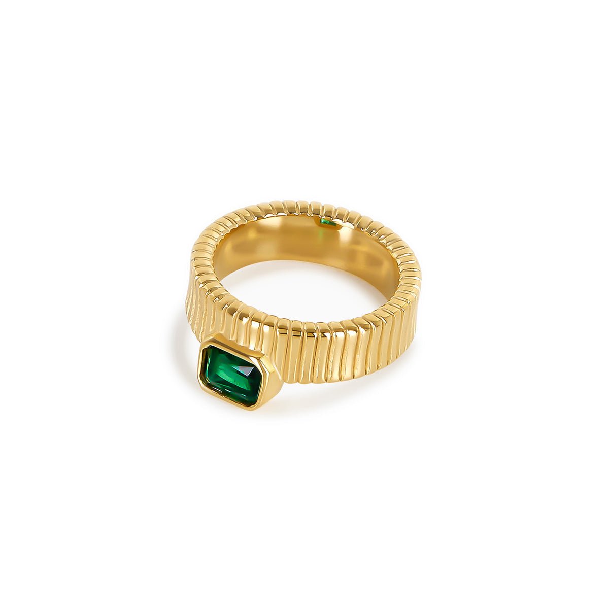 Ring Capri Emerald 18K Gold-Plated in 18K gold-plated – Meiva ring