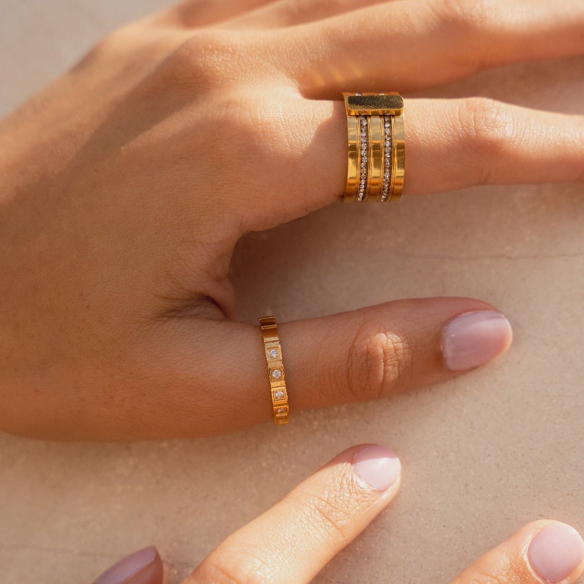 Ring Caviar Stack 18K Gold Plated in 18K gold-plated – Meiva ring view 2