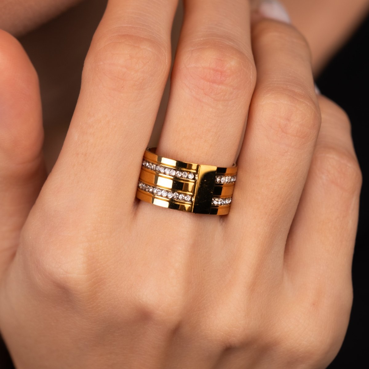 Ring Caviar Stack 18K Gold Plated in 18K gold-plated – Meiva ring view 4