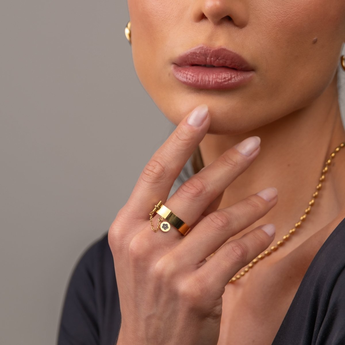 Ring Charm 18K Gold Plated in 18K gold-plated – Meiva ring view 7