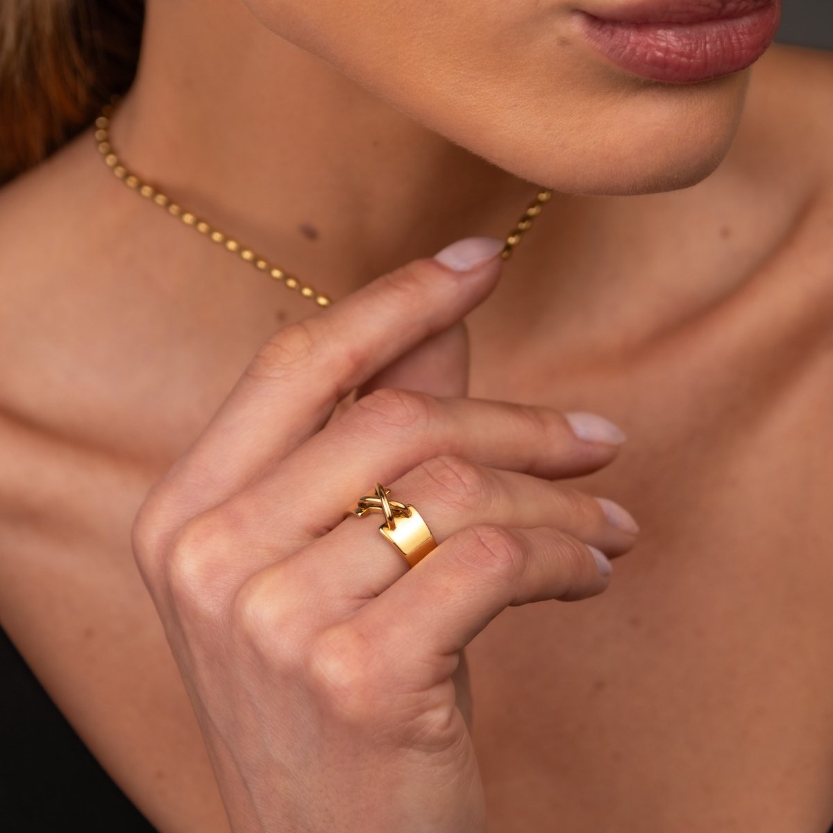 Ring Corset 18K Gold Plated in 18K gold-plated – Meiva ring view 11