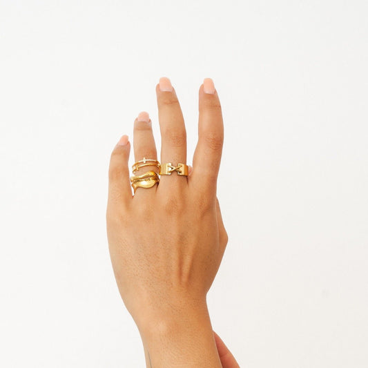 Ring Corset 18K Gold Plated in 18K gold-plated – Meiva ring view 2