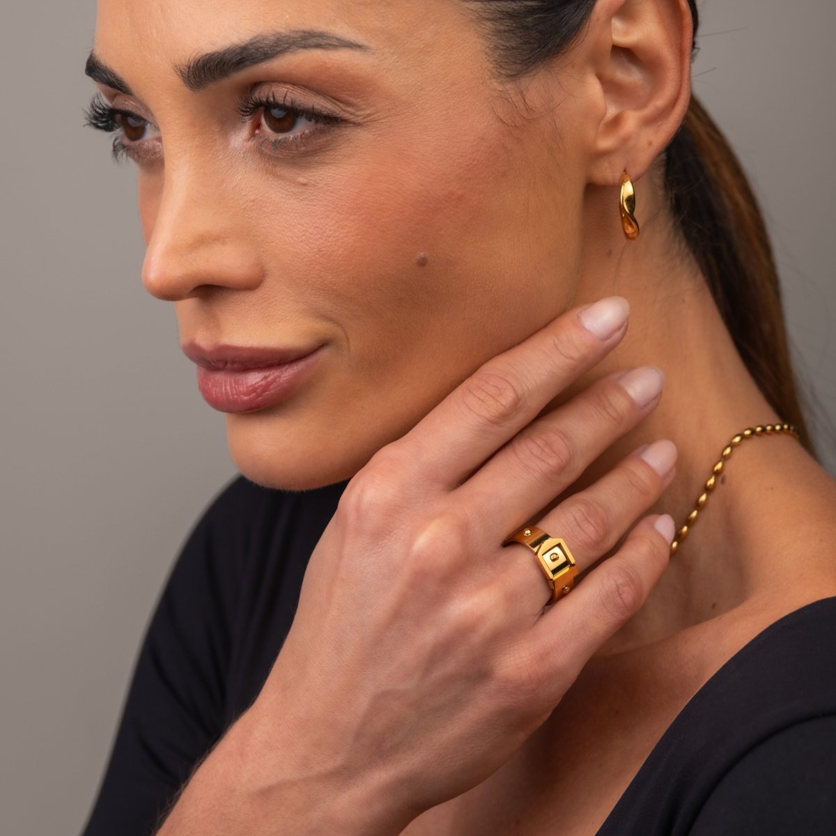 Ring Corset 18K Gold Plated in 18K gold-plated – Meiva ring view 3