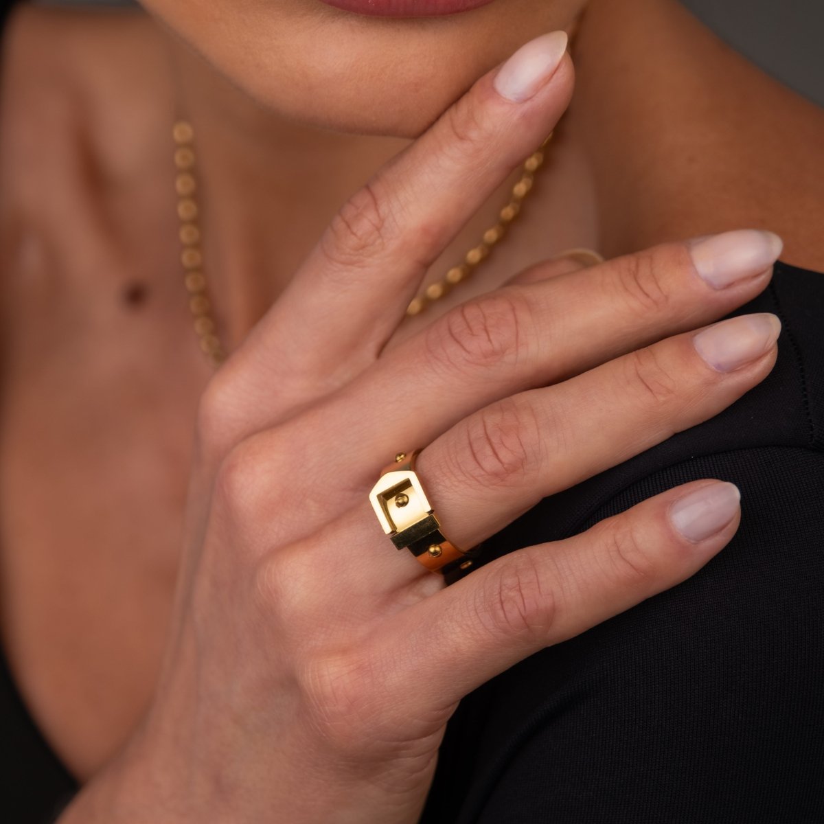 Ring Corset 18K Gold Plated in 18K gold-plated – Meiva ring view 6