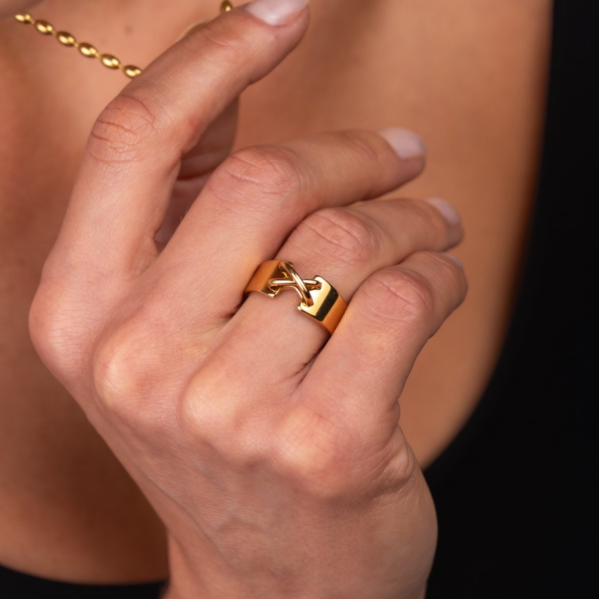 Ring Corset 18K Gold Plated in 18K gold-plated – Meiva ring view 9