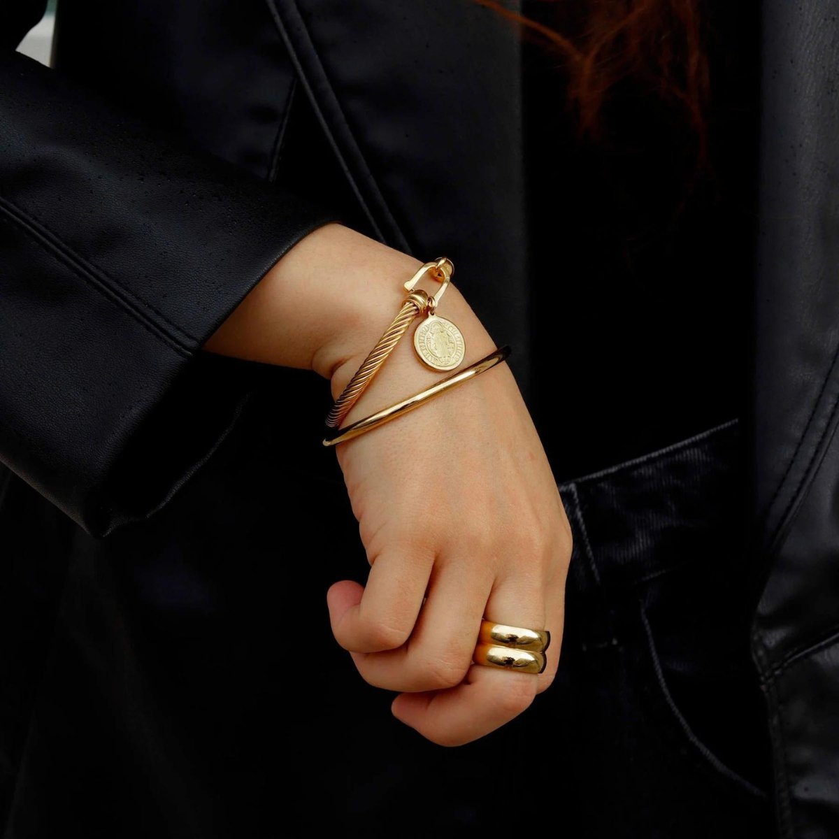 Ring Double Chunky 18K Gold-Plated in 18K gold-plated – Meiva ring view 2