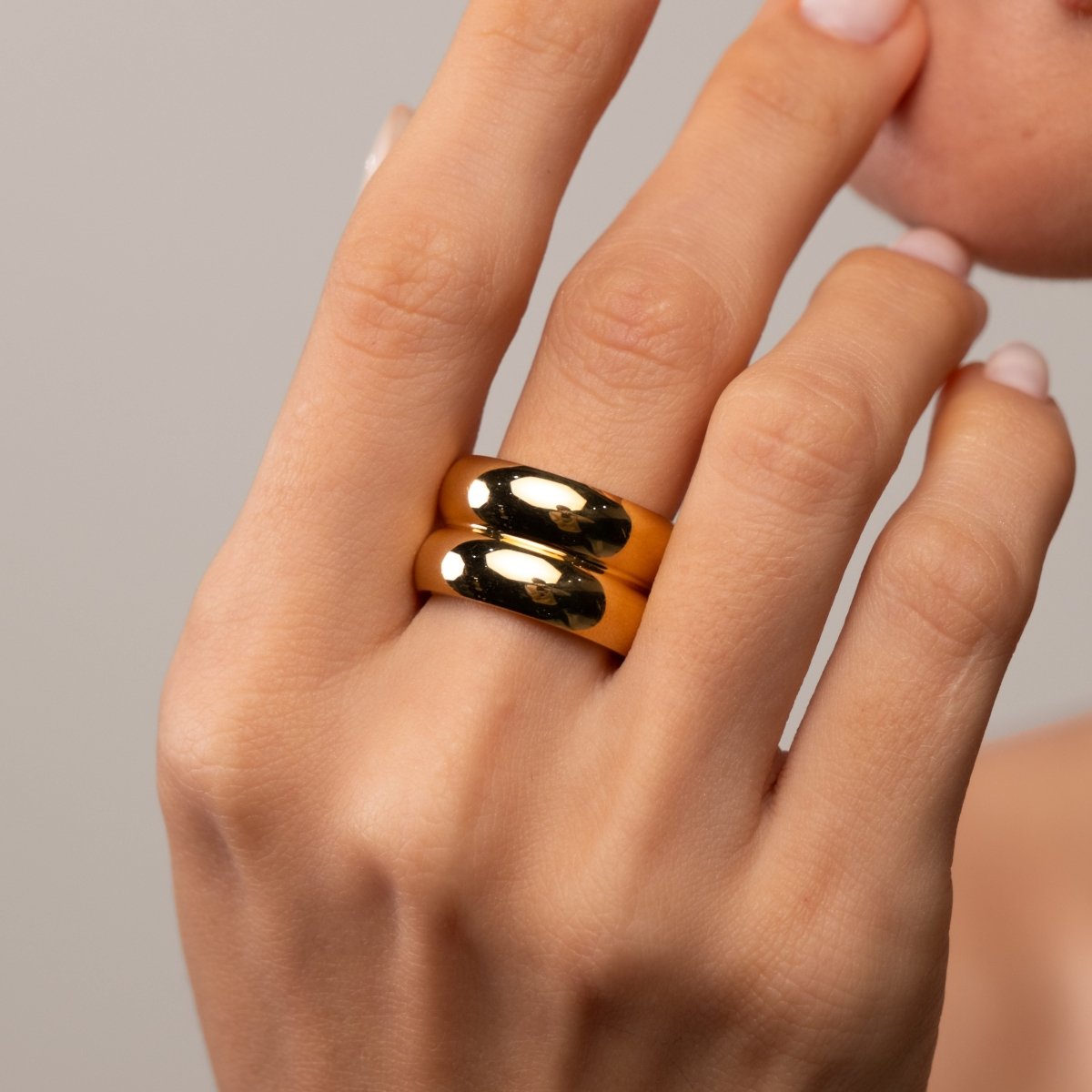 Ring Double Chunky 18K Gold-Plated in 18K gold-plated – Meiva ring view 6