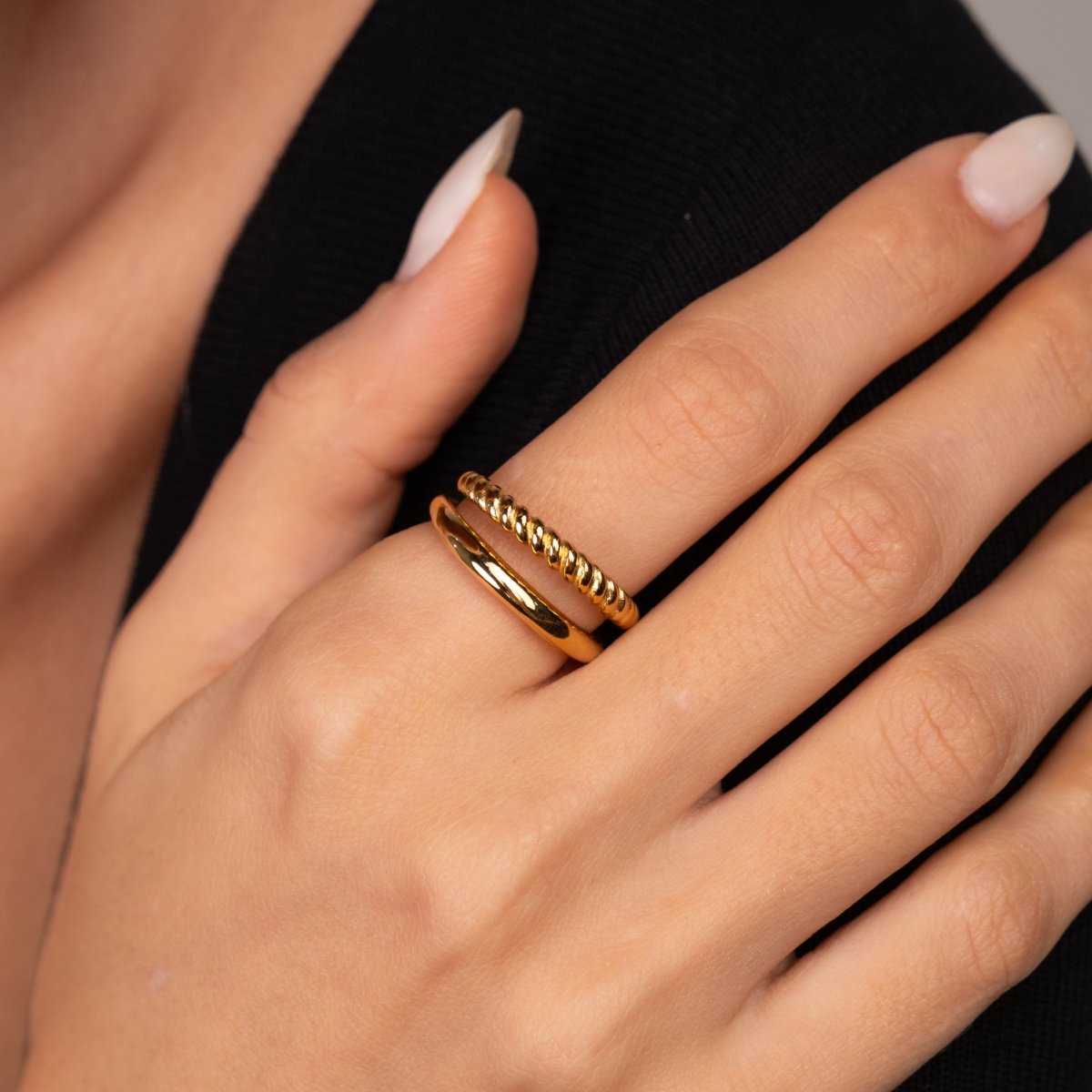 Ring Duo 18K Gold-Plated in 18K gold-plated – Meiva ring view 4