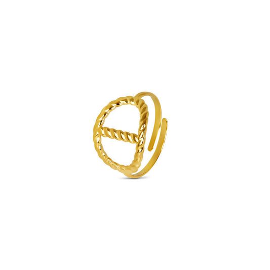 Women's Stainless Steel 18K Gold-Plated Ring – Adjustable Eclat – Meiva ring