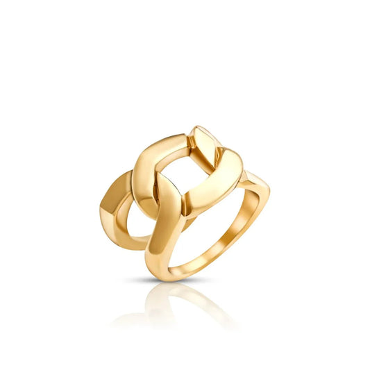 Ring Double Link 18K Gold Plated in 18K gold-plated – Meiva ring