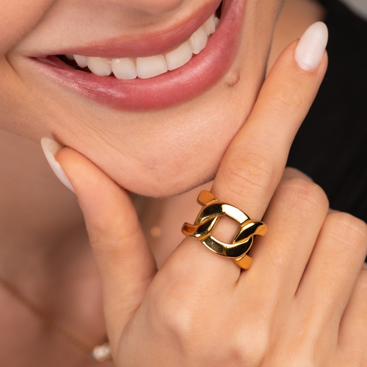 Ring Double Link 18K Gold Plated in 18K gold-plated – Meiva ring view 8