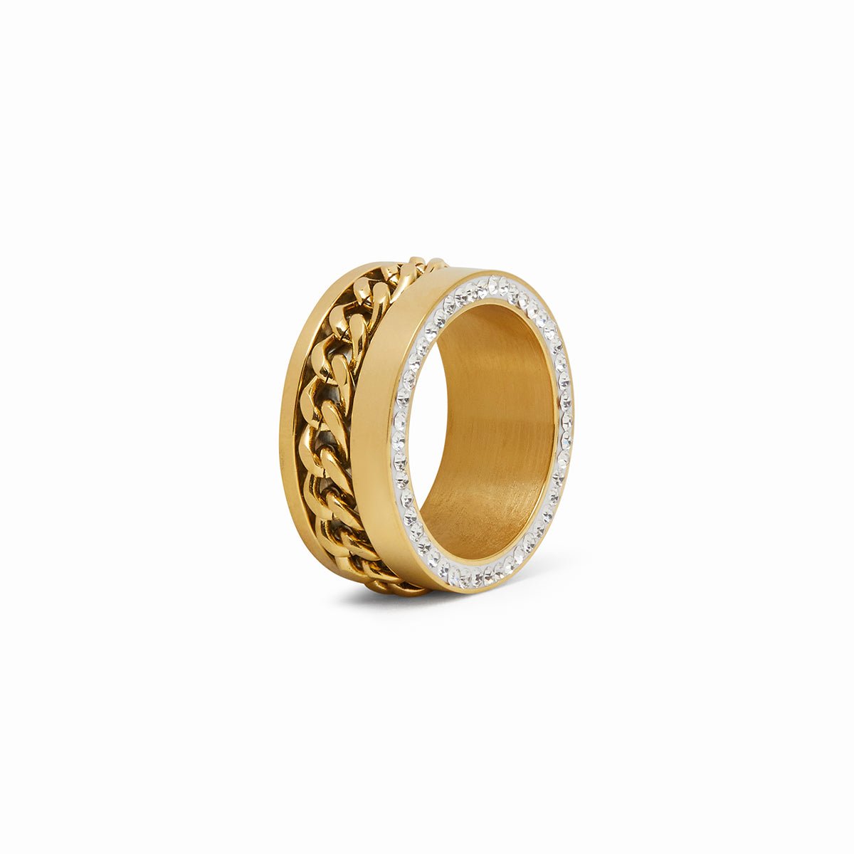 Ring Cubic Zirconia Link 18K Gold Plated in 18K gold-plated, zirconia – Meiva ring