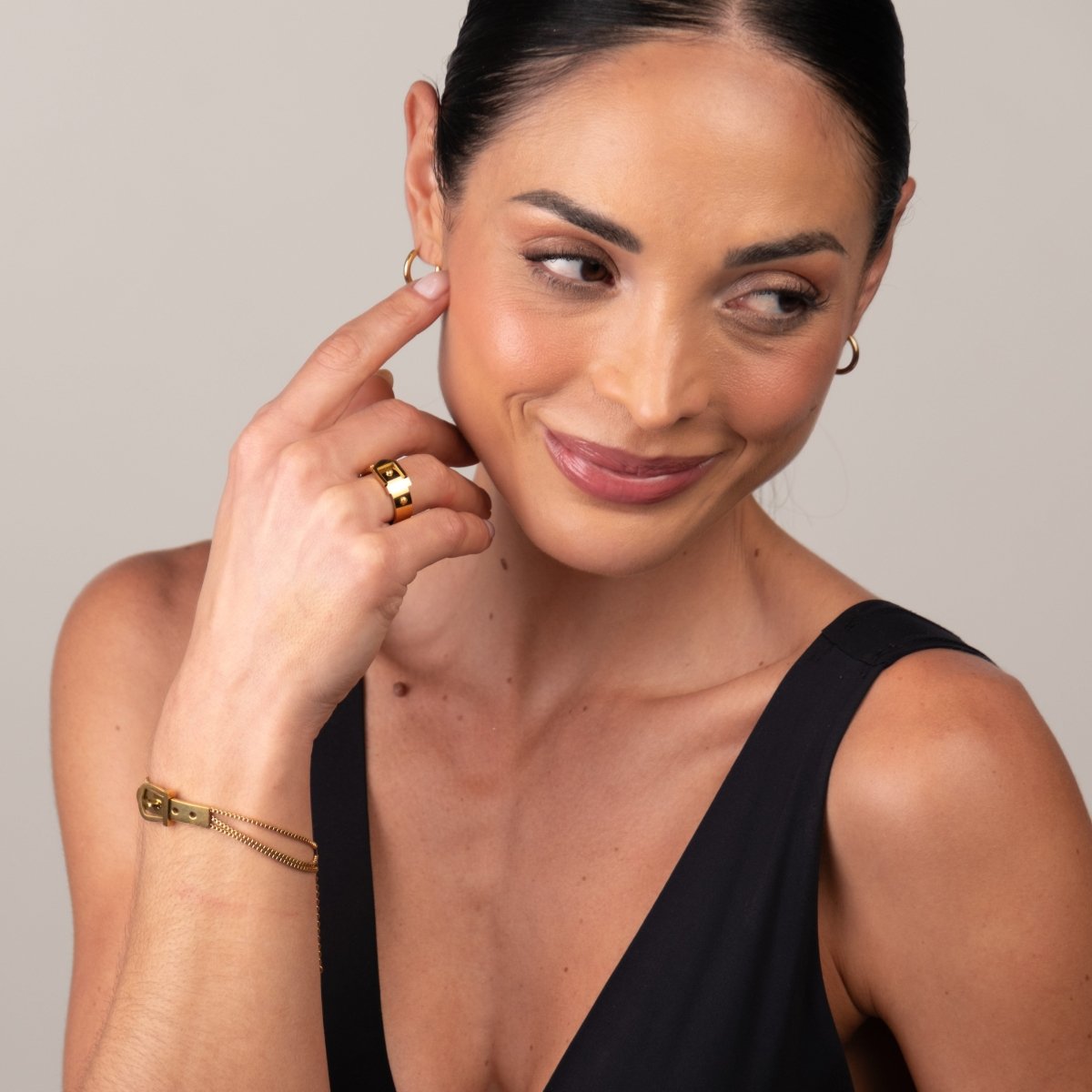 Ring Buckle 18K Gold Plated in 18K gold-plated – Meiva ring view 3