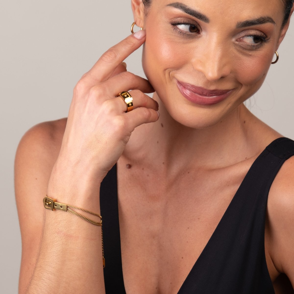 Ring Buckle 18K Gold Plated in 18K gold-plated – Meiva ring view 5