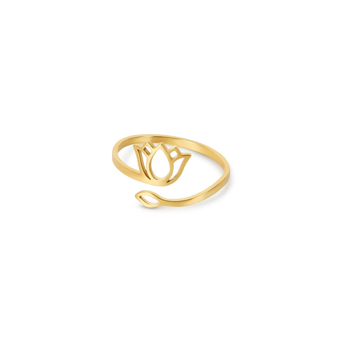 Ring Lotus Flower 18K Gold Plated in 18K gold-plated – Meiva ring
