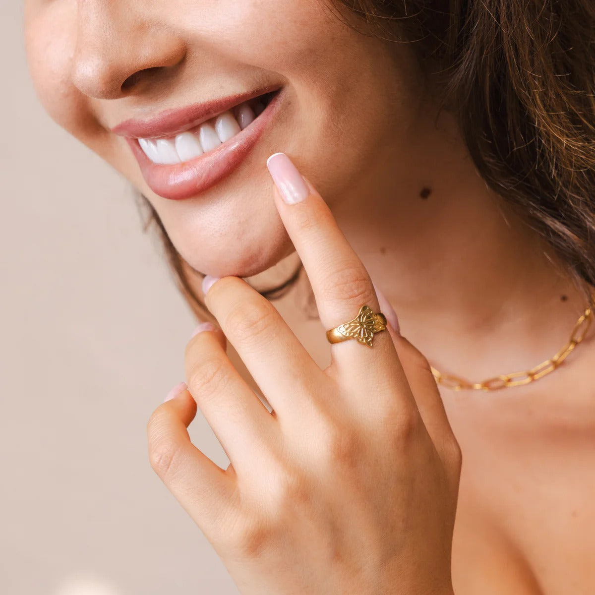 Ring Flora Adjustable 18K Gold Plated in 18K gold-plated – Meiva ring view 3