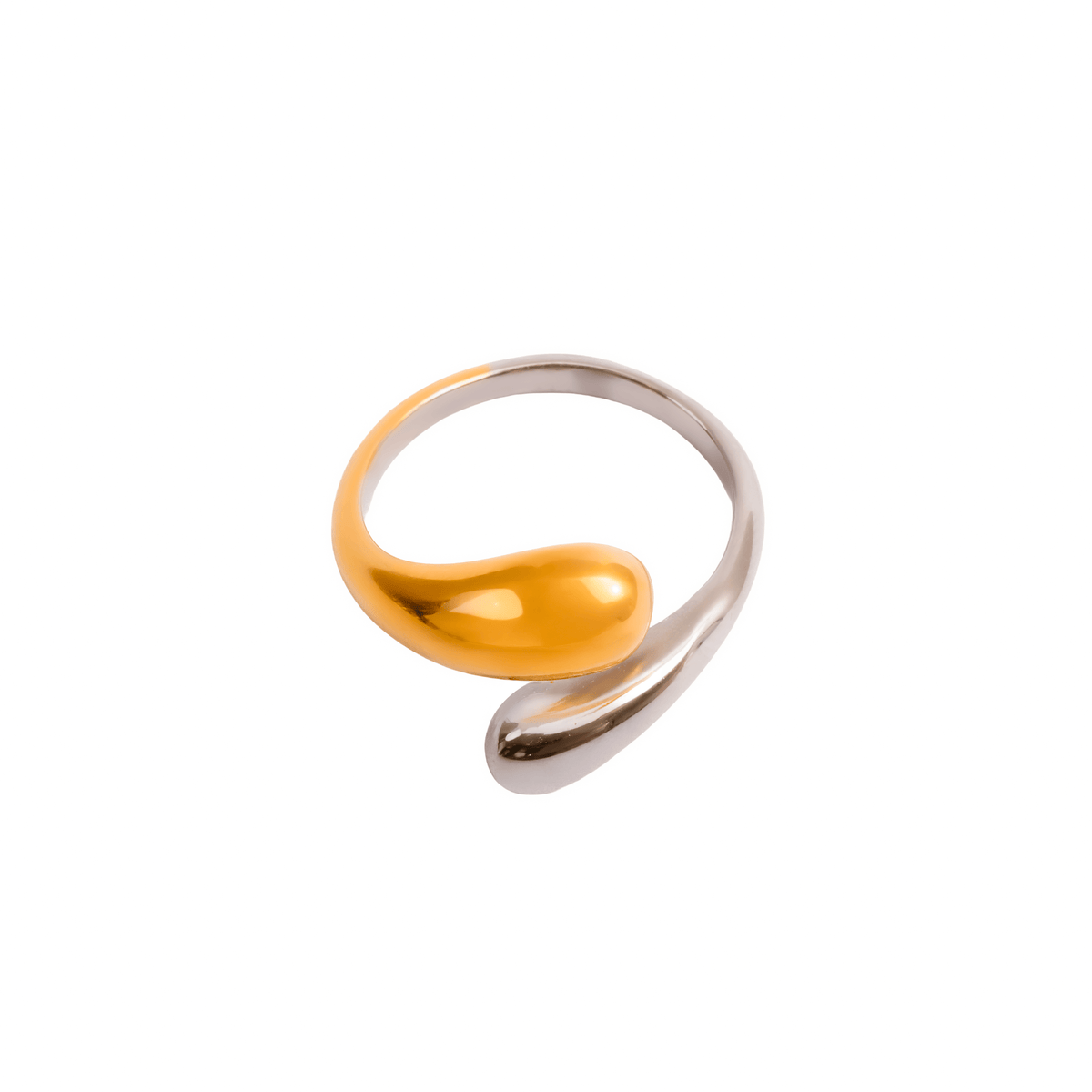 Ring Drop Adjustable Two-Tone Gold and Silver – Meiva ring
