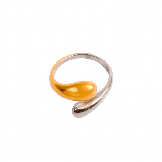 Ring Drop Adjustable Two-Tone Gold and Silver – Meiva ring
