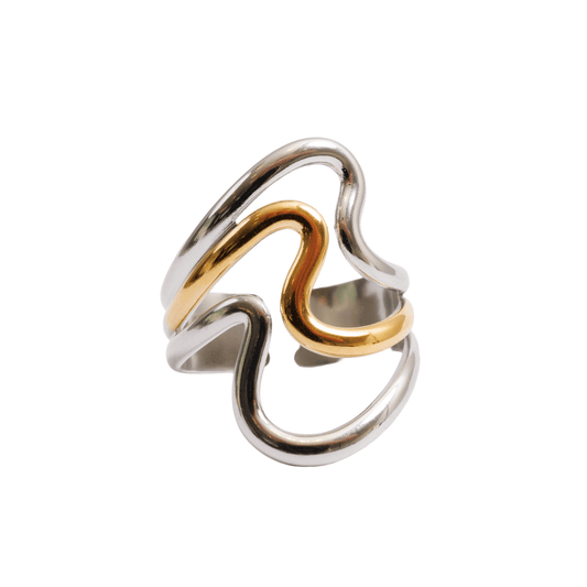 Ring Dual Harmony Adjustable Two-Tone Gold and Silver – Meiva ring