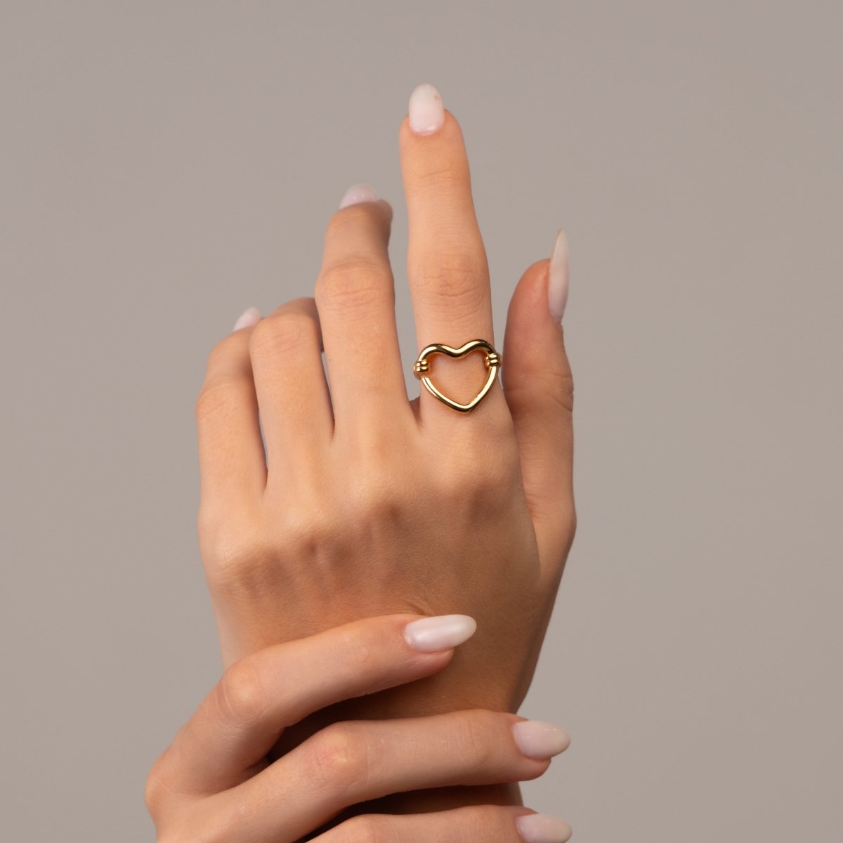 Ring Open Heart 18K Gold-Plated in 18K gold-plated – Meiva ring view 3