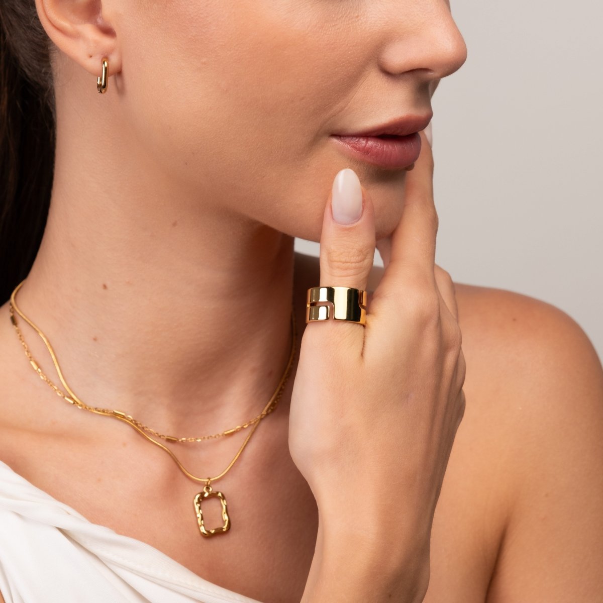 Ring Hi-Lo Chunky 18K Gold-Plated in 18K gold-plated – Meiva ring view 8