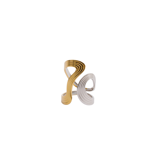 Ring Infinity Adjustable Two-Tone Gold and Silver – Meiva ring