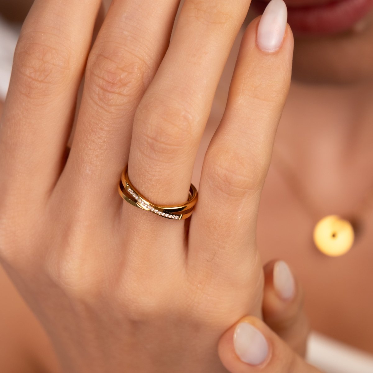 Ring Lucia Double 18K Gold-Plated in 18K gold-plated – Meiva ring view 2