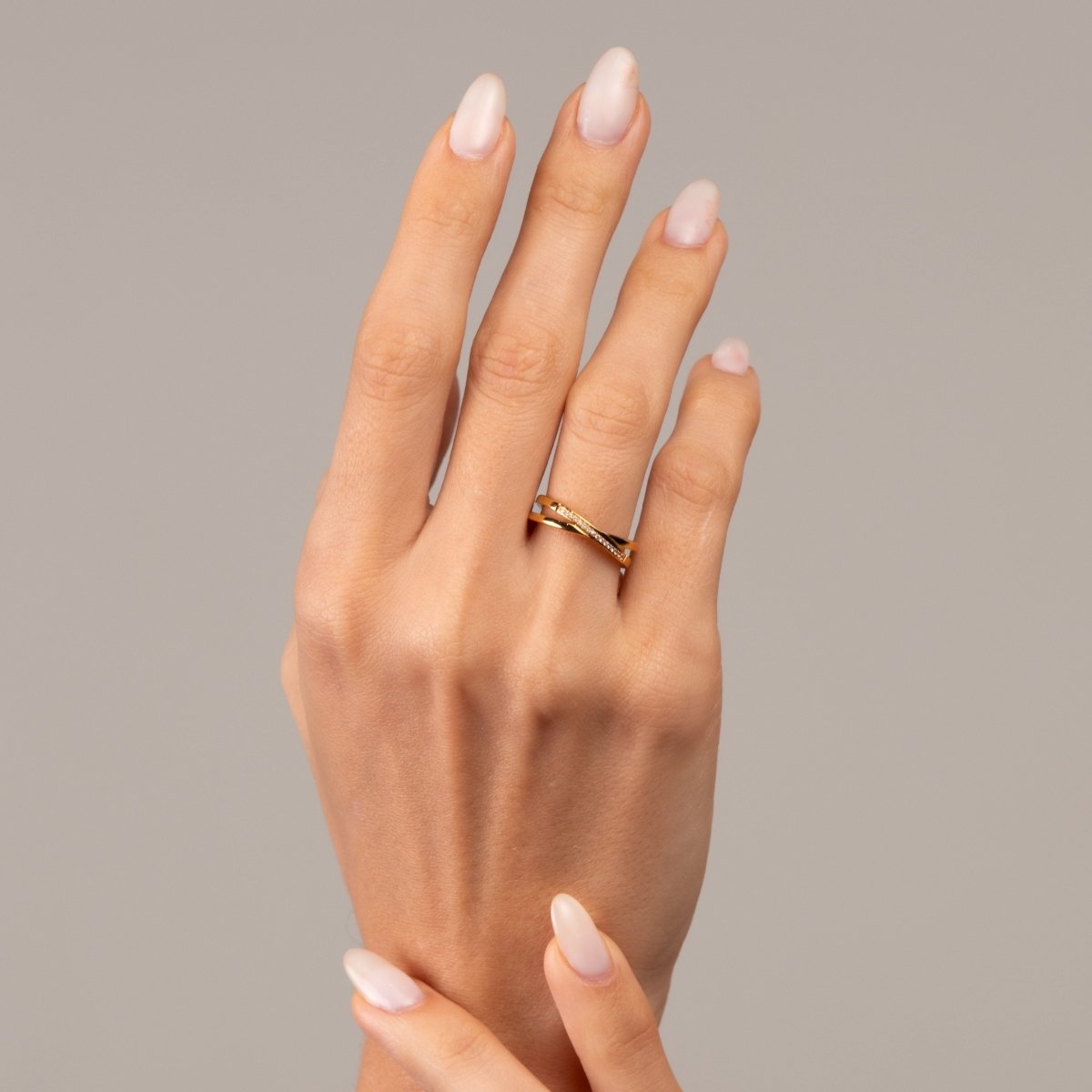 Ring Lucia Double 18K Gold-Plated in 18K gold-plated – Meiva ring view 3