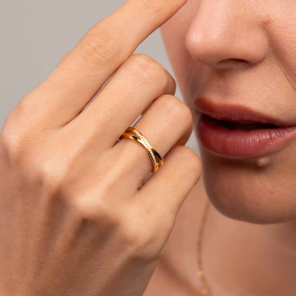 Ring Lucia Double 18K Gold-Plated in 18K gold-plated – Meiva ring view 6