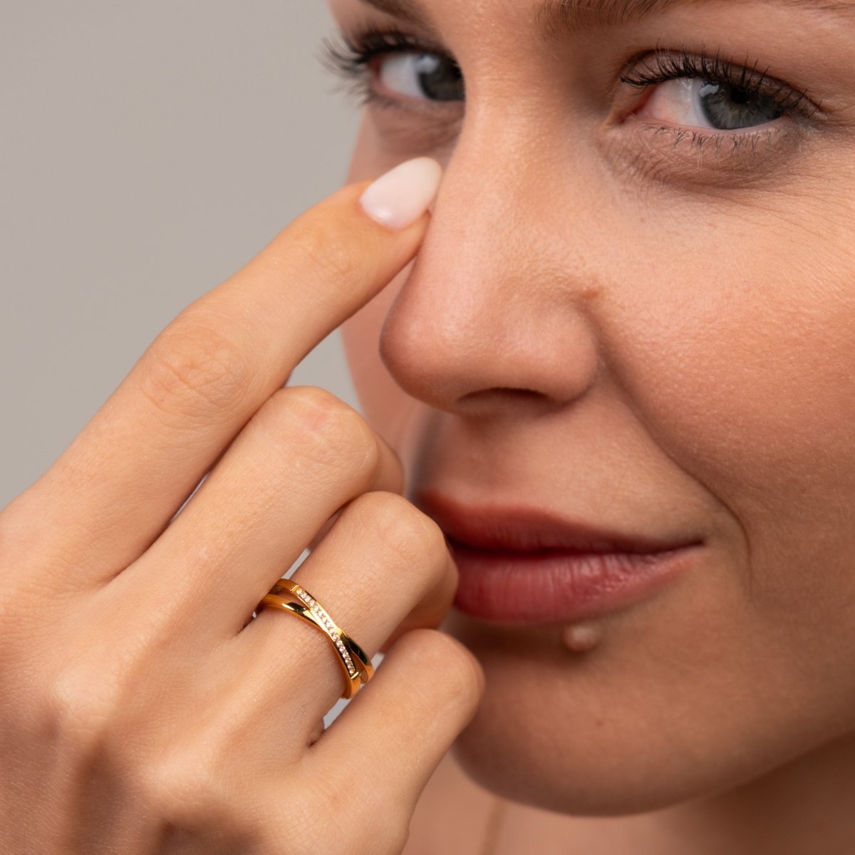 Ring Lucia Double 18K Gold-Plated in 18K gold-plated – Meiva ring view 7