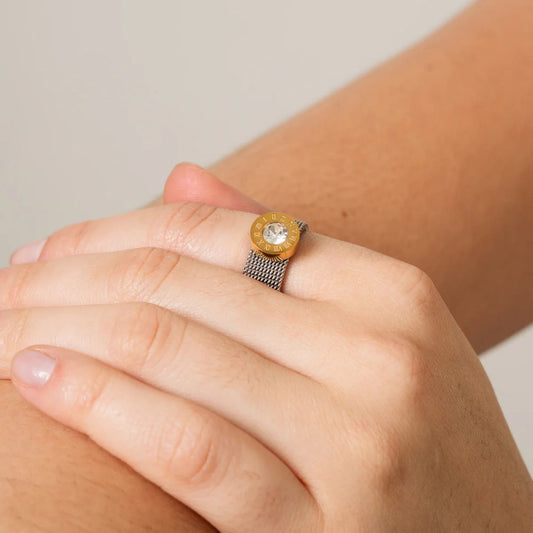 Ring Roman Mesh Silver – Meiva ring view 2