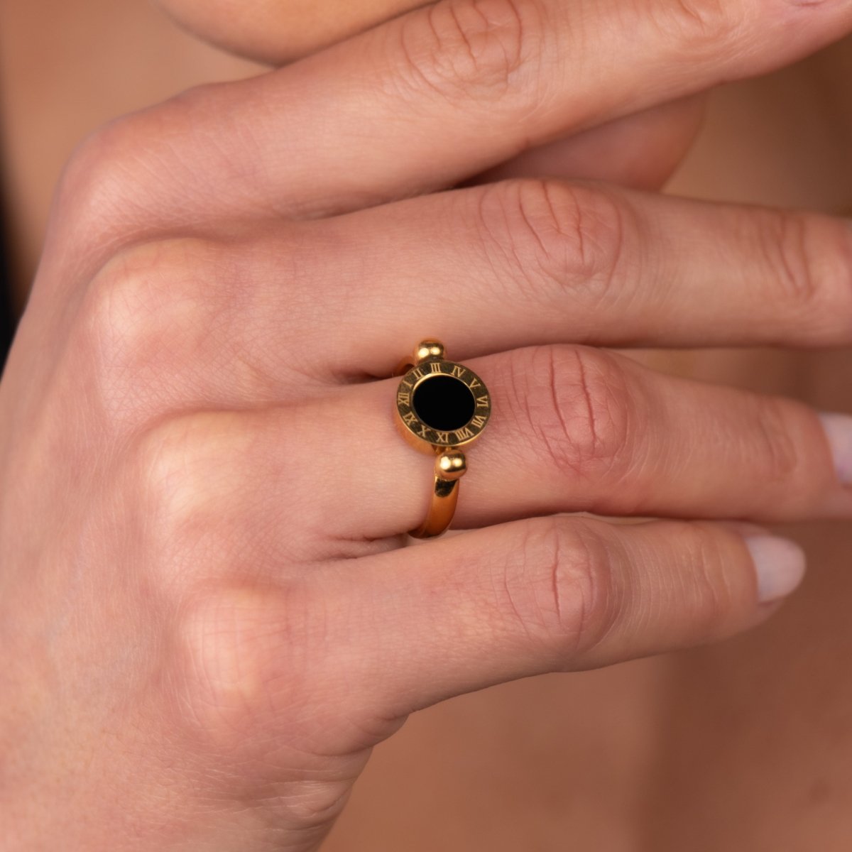 Ring Roman Numeral 18K Gold Plated in 18K gold-plated – Meiva ring view 4