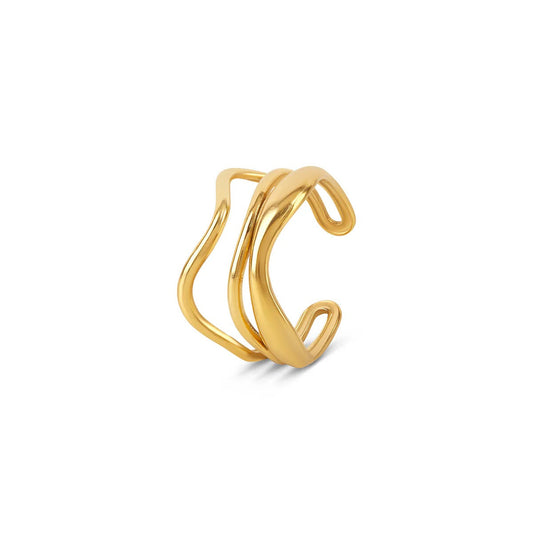Ring Waves Adjustable 18K Gold Plated in 18K gold-plated – Meiva ring