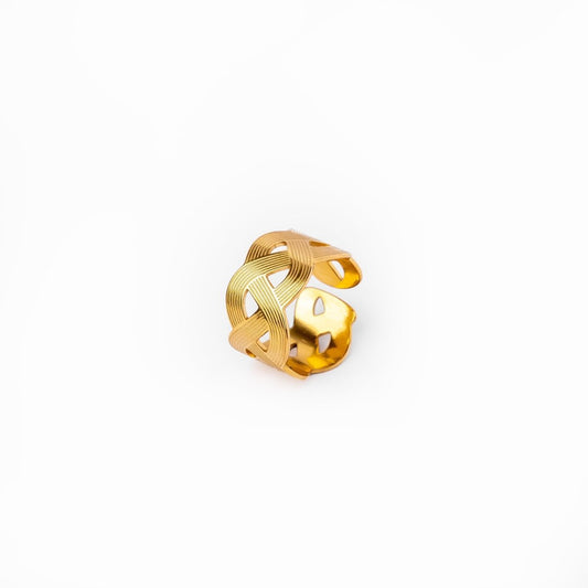 Ring Adjustable Wavy 18K Gold Plated in 18K gold-plated – Meiva ring