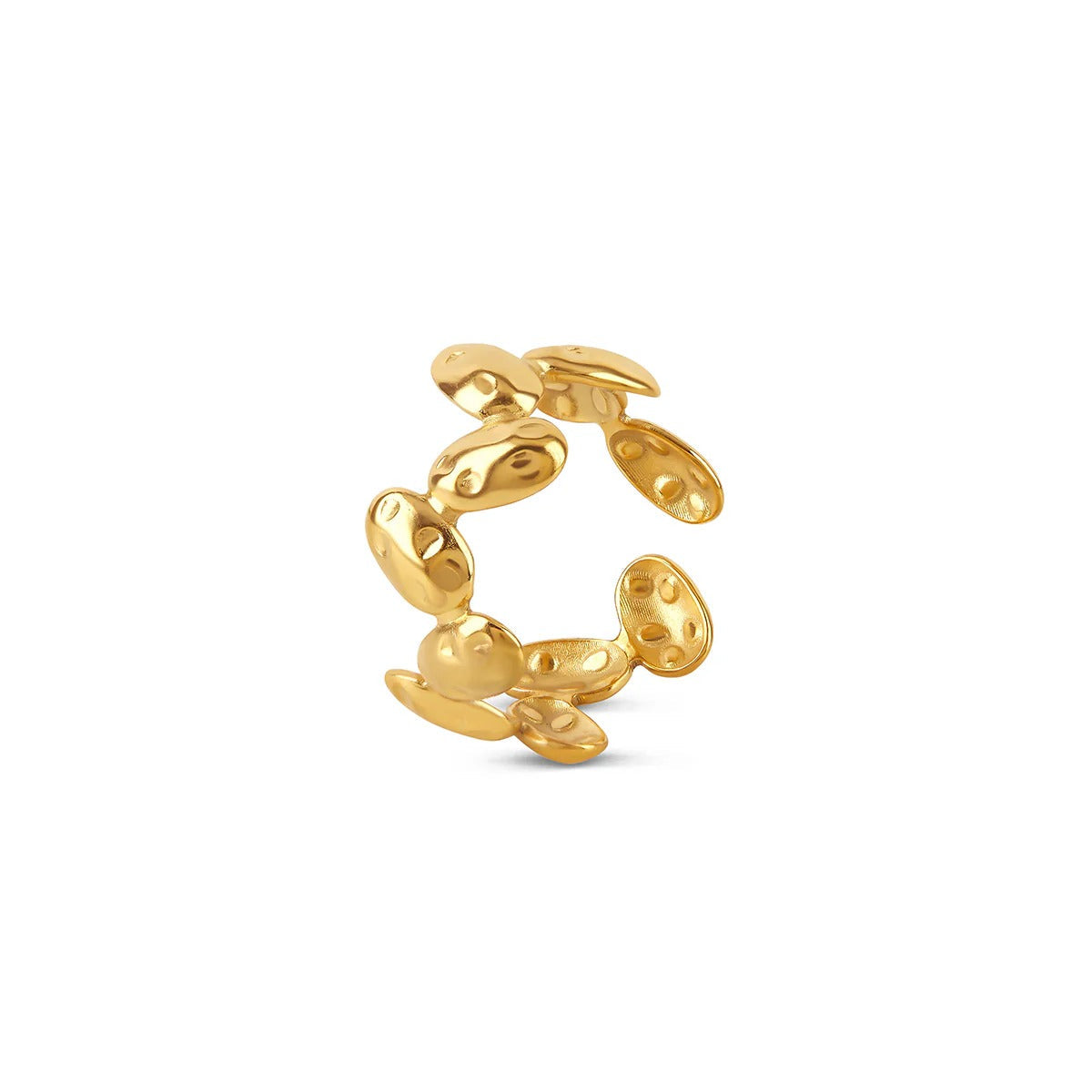 Ring Textured Organic Adjustable 18K Gold Plated in 18K gold-plated – Meiva ring