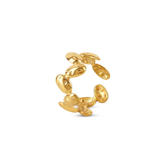 Ring Textured Organic Adjustable 18K Gold Plated in 18K gold-plated – Meiva ring