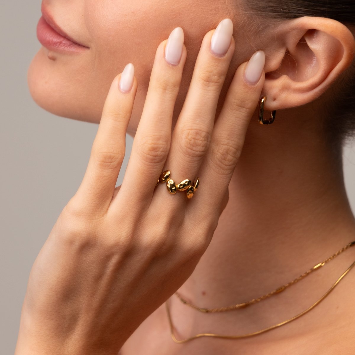 Ring Textured Organic Adjustable 18K Gold Plated in 18K gold-plated – Meiva ring view 9