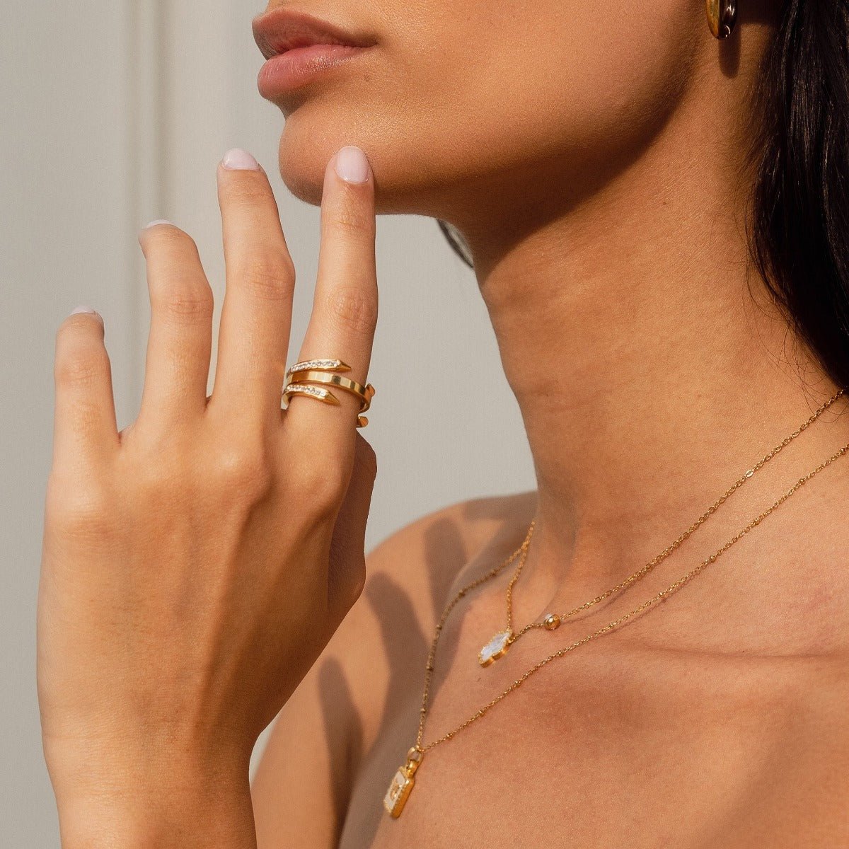 Ring Pointed Nail 18K Gold Plated in 18K gold-plated – Meiva ring view 2