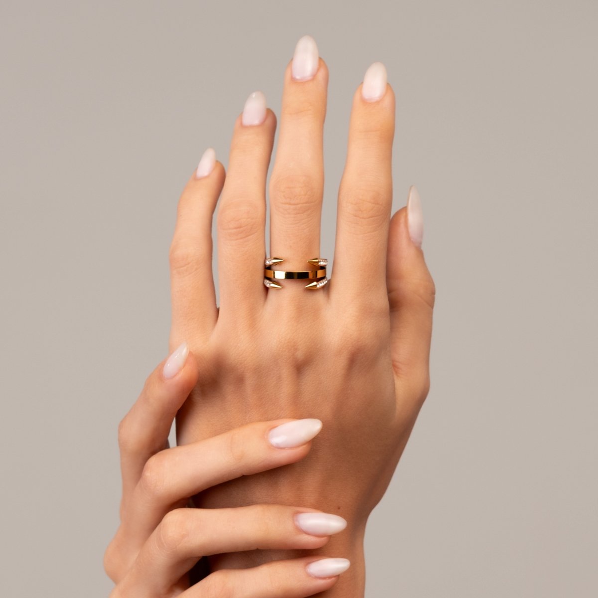Ring Pointed Nail 18K Gold Plated in 18K gold-plated – Meiva ring view 3
