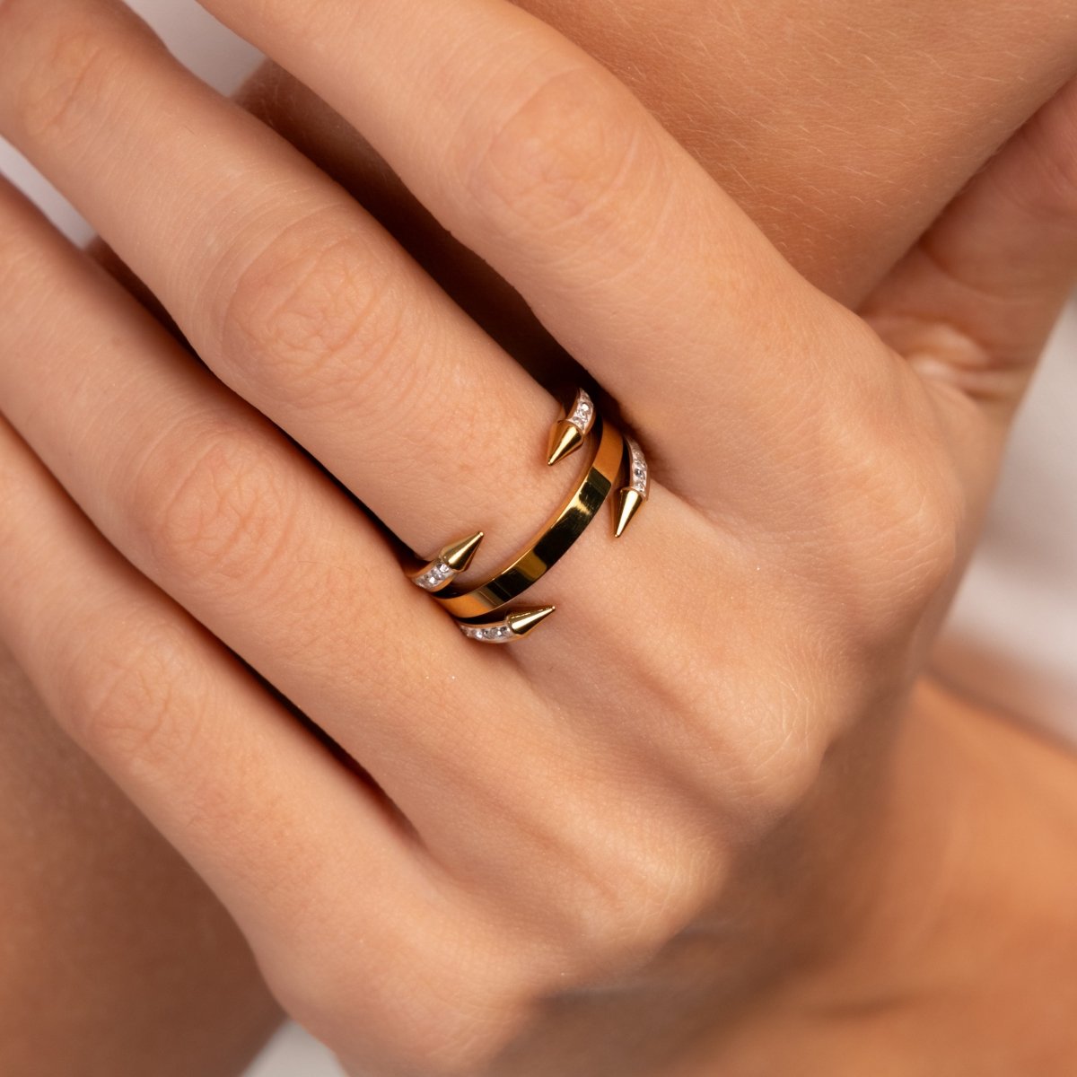 Ring Pointed Nail 18K Gold Plated in 18K gold-plated – Meiva ring view 4
