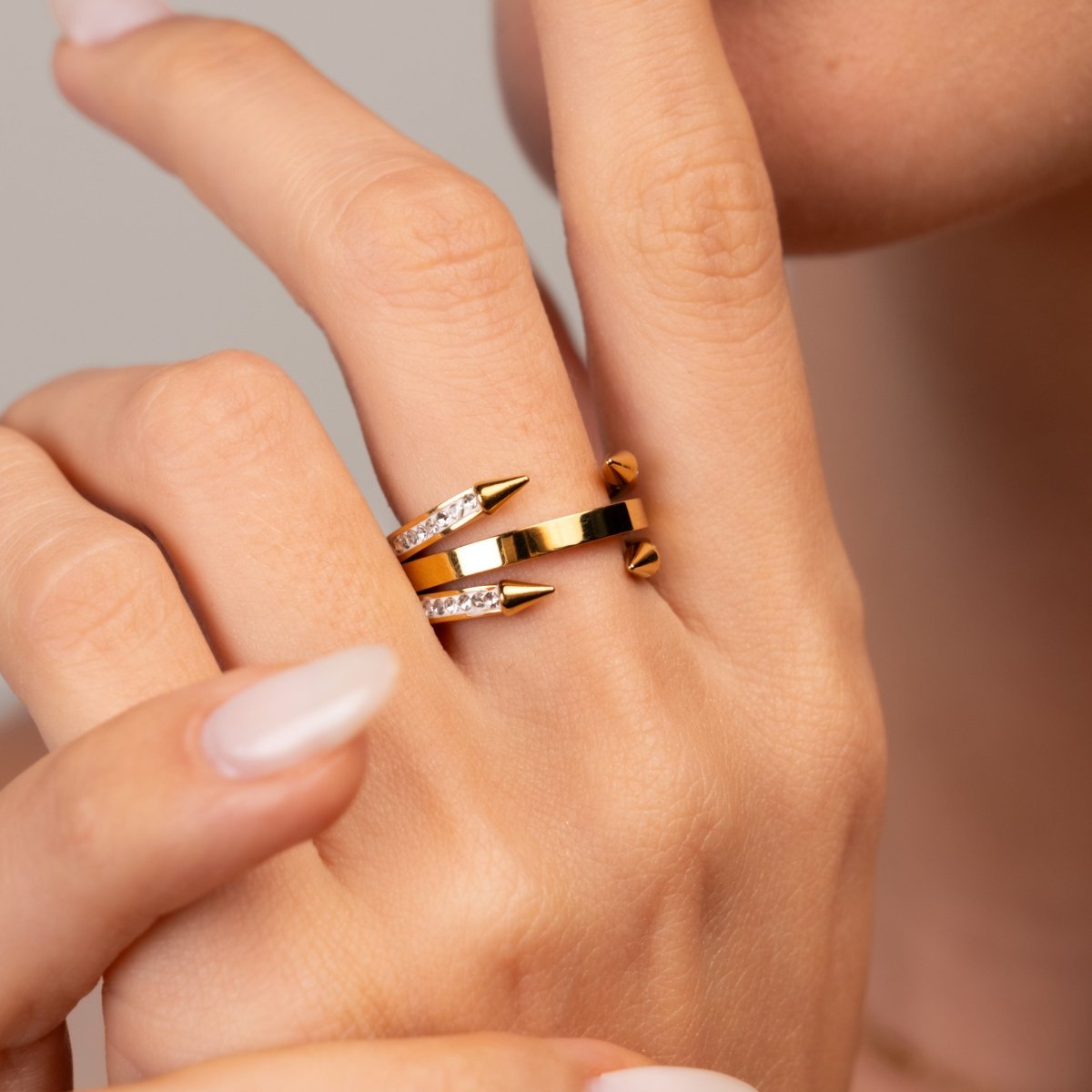 Ring Pointed Nail 18K Gold Plated in 18K gold-plated – Meiva ring view 7