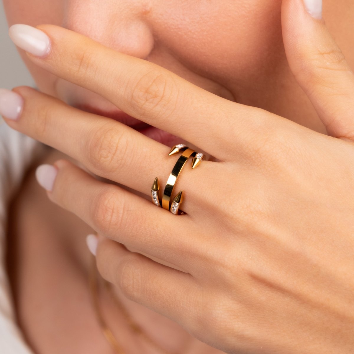 Ring Pointed Nail 18K Gold Plated in 18K gold-plated – Meiva ring view 9