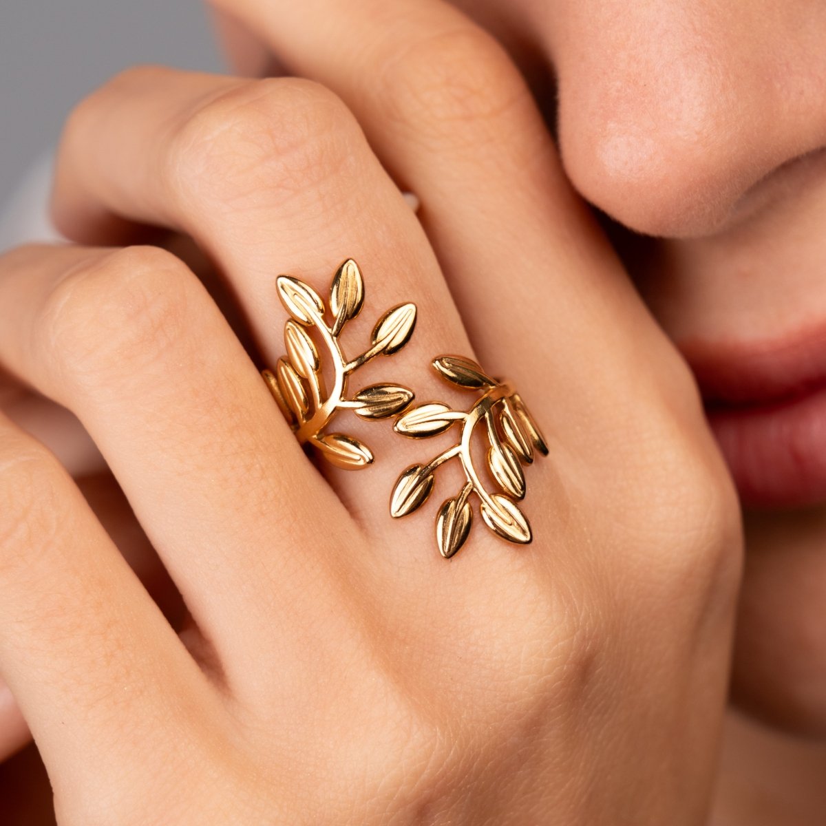 Ring Branch Adjustable 18K Gold Plated in 18K gold-plated – Meiva ring view 2