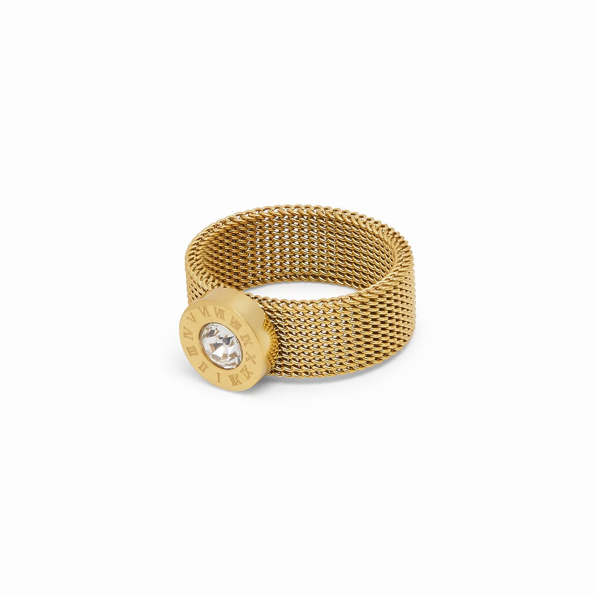 Ring Roman Mesh 18K Gold Plated in 18K gold-plated – Meiva ring