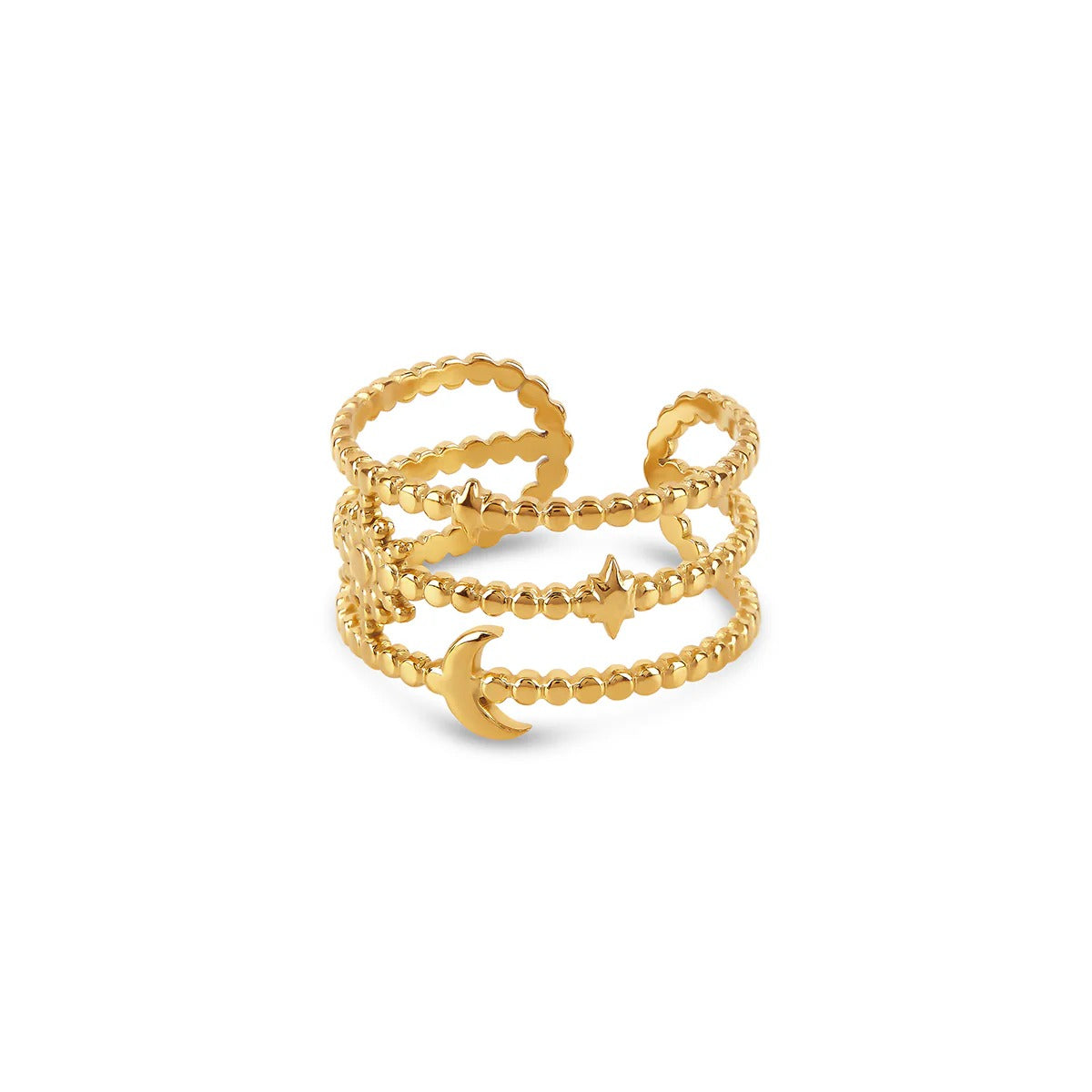 Ring Sky Adjustable 18K Gold Plated in 18K gold-plated – Meiva ring