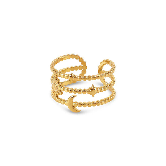 Ring Sky Adjustable 18K Gold Plated in 18K gold-plated – Meiva ring