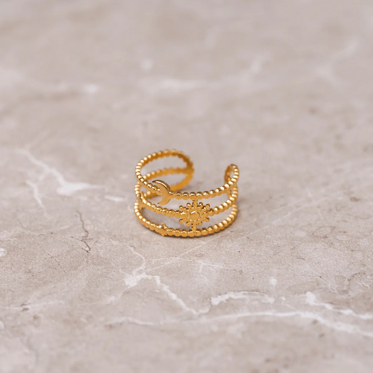 Ring Sky Adjustable 18K Gold Plated in 18K gold-plated – Meiva ring view 2